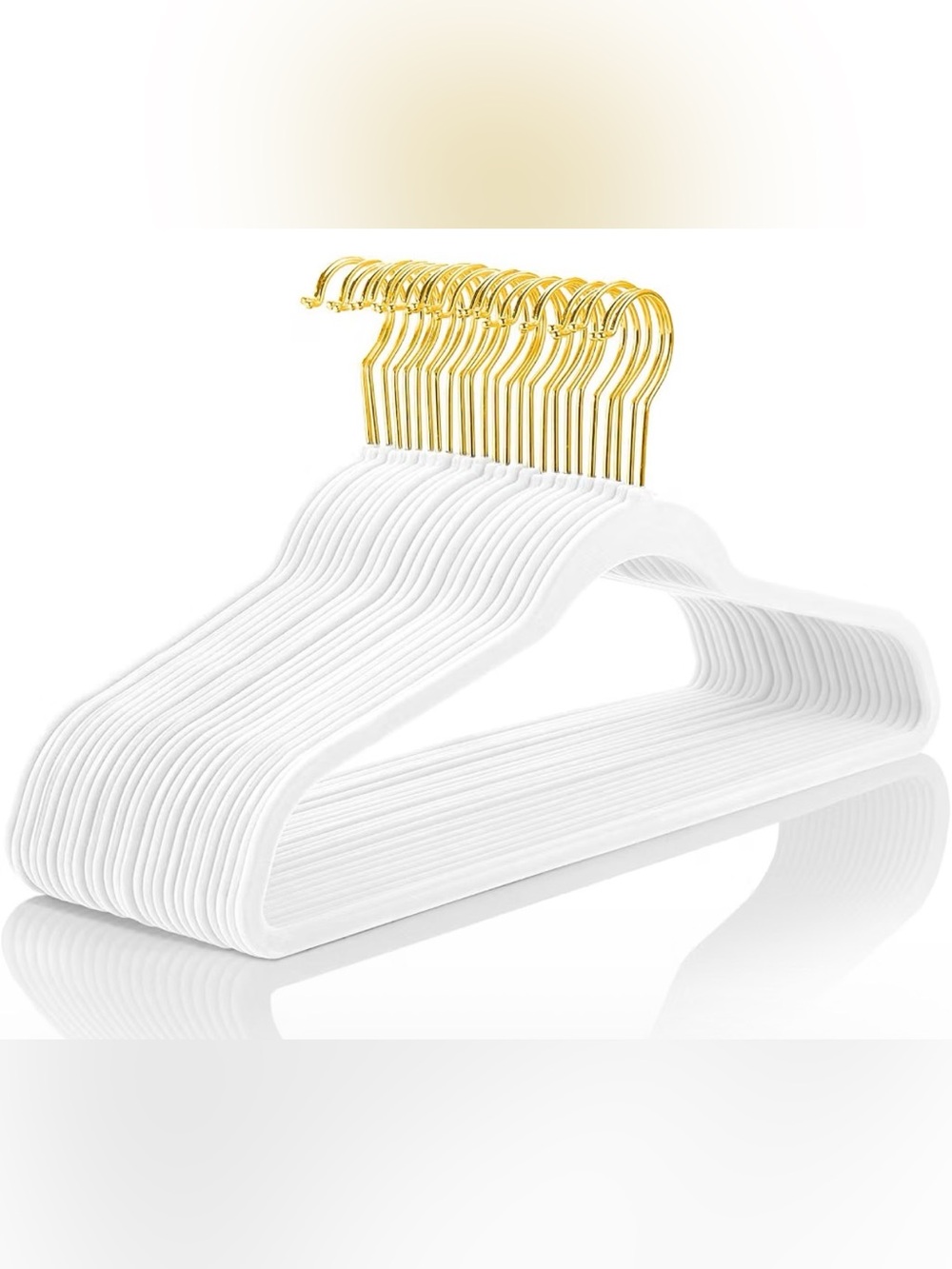 MIZGI | NEW 30 white Velvet Hangers w/ Gold Clothes Hangers